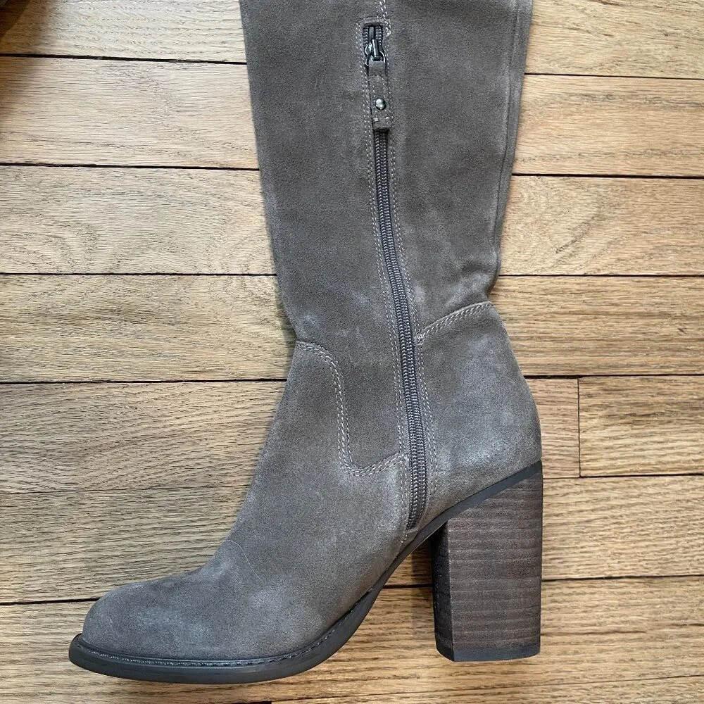 Kelsi Dagger Brooklyn Logan Taupe Wide Calf Boots NWOB Size 7